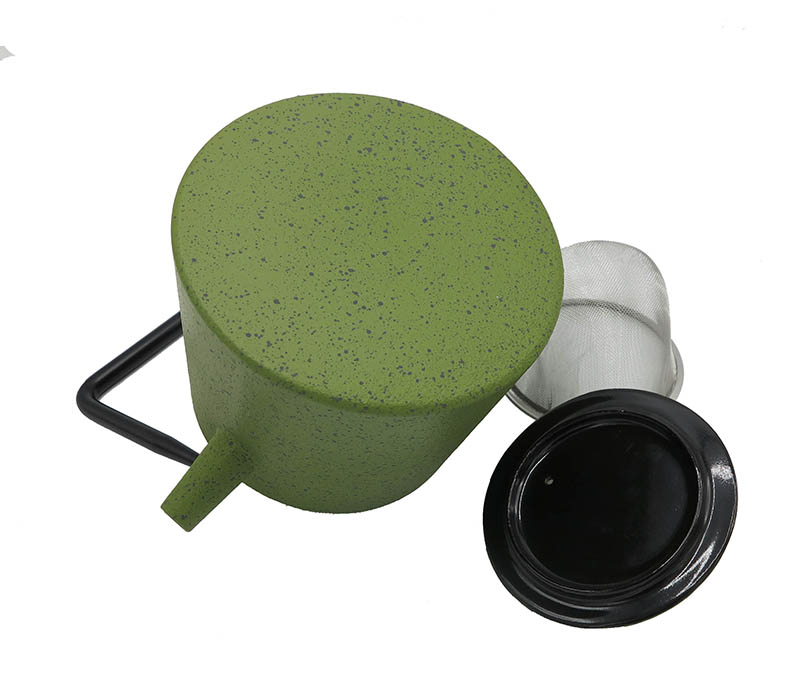 Green Mettle teafőző tűzhely Biztonságos öntöttvas teáskanna rozsdamentes acél infúzióval