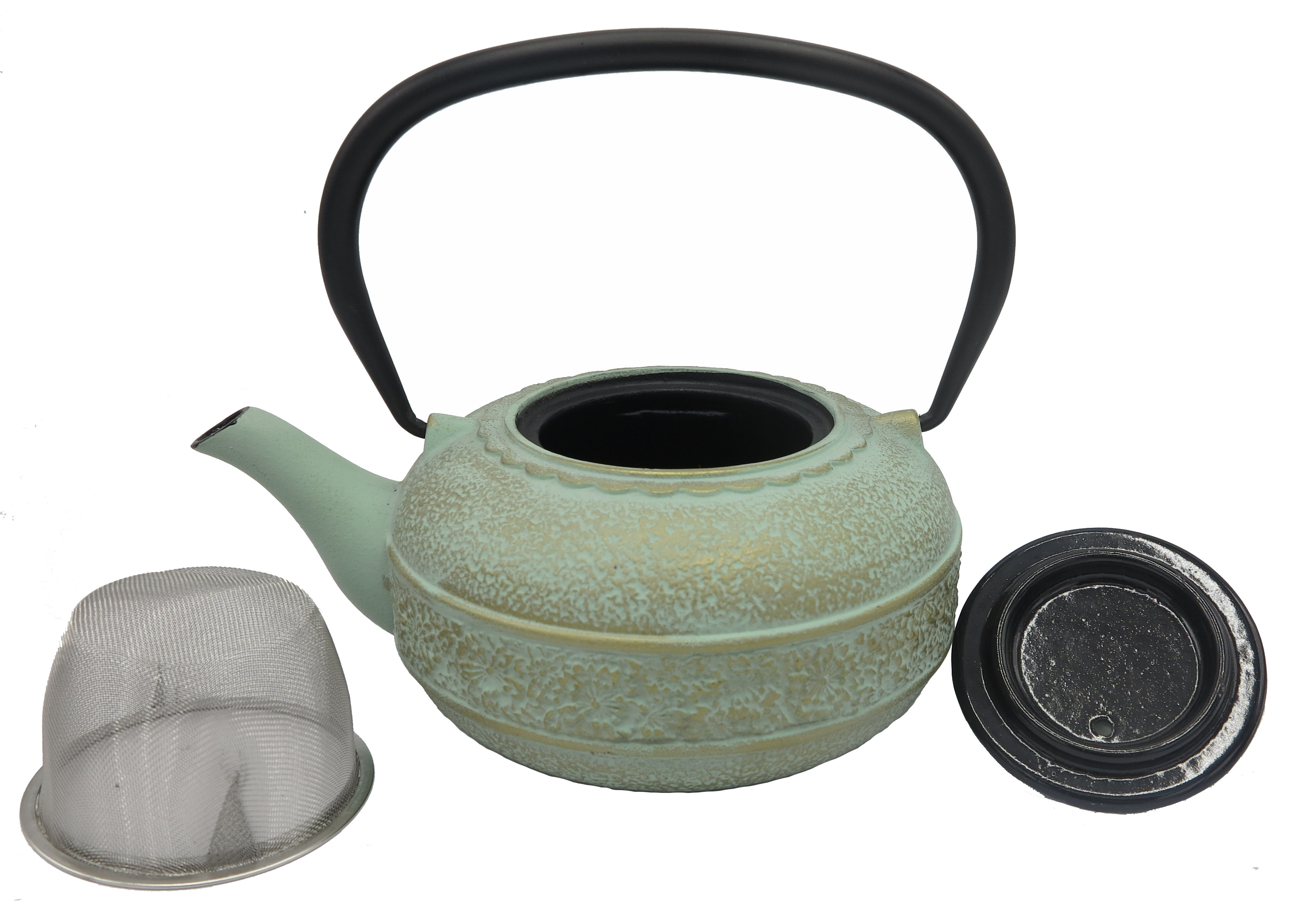 Emaye antik dəmir çaydan yaşıl çuqun çaydan