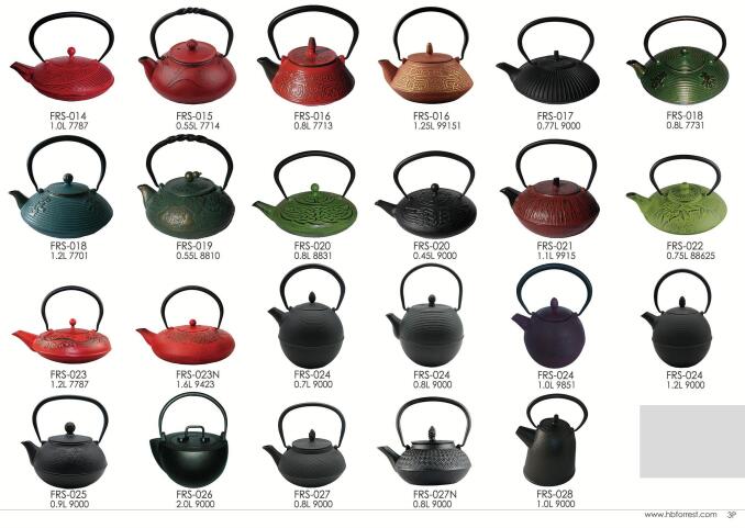 gusseiserner, emaillierter Wasserkocher mit Teesieb, violettes Teekannen-Emaille-Set aus Gusseisen