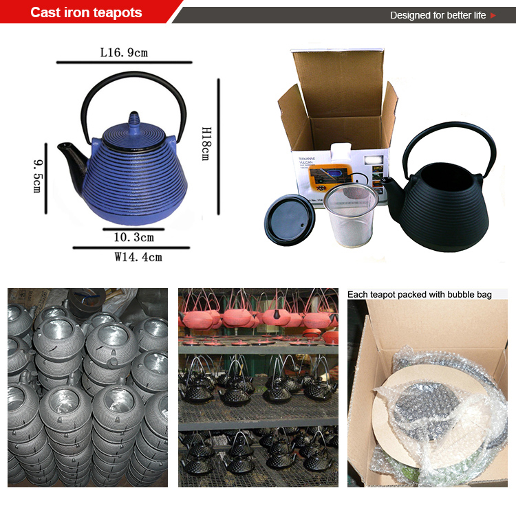 Griene Mettle Tea Kettle Stovetop Feilich Cast Iron Teapot mei RVS Infuser