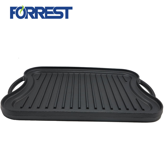 Rectangle OEM  pre-seasoned cast iron Grill cookware cast iron grill pan