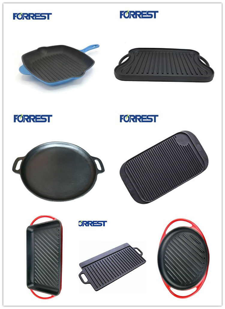 Pre-Seasoned Cast Iron square Grill Griddle Pan