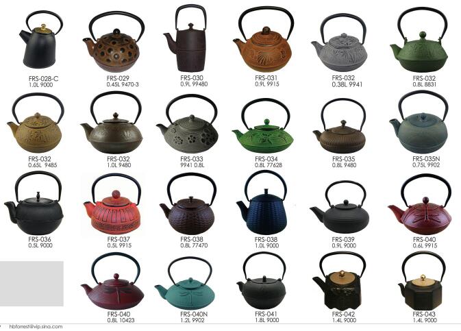 Chinese cast iron teapots 0.95L Enamel Blue cast iron teapot